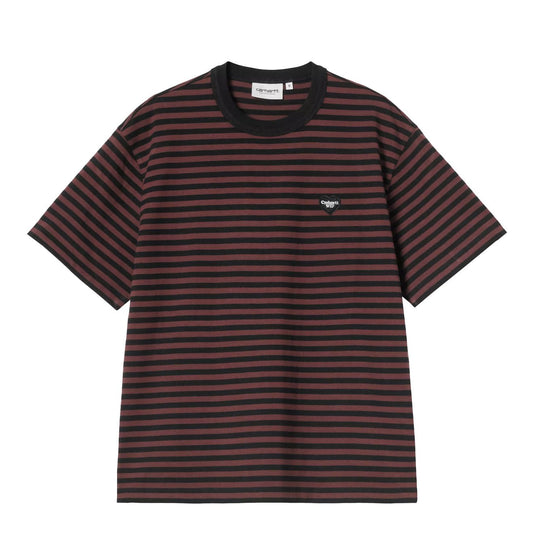 Carhartt WIP Womens S/S Essy T-Shirt Essy Stripe Black / Amarone