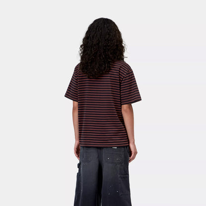 Carhartt WIP Womens S/S Essy T-Shirt Essy Stripe Black / Amarone