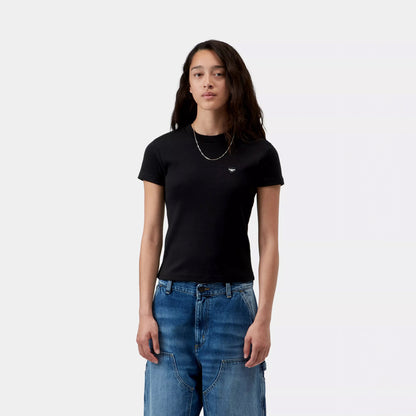 Carhartt WIP Womens S/S Small Heart Patch T-Shirt Black / Black