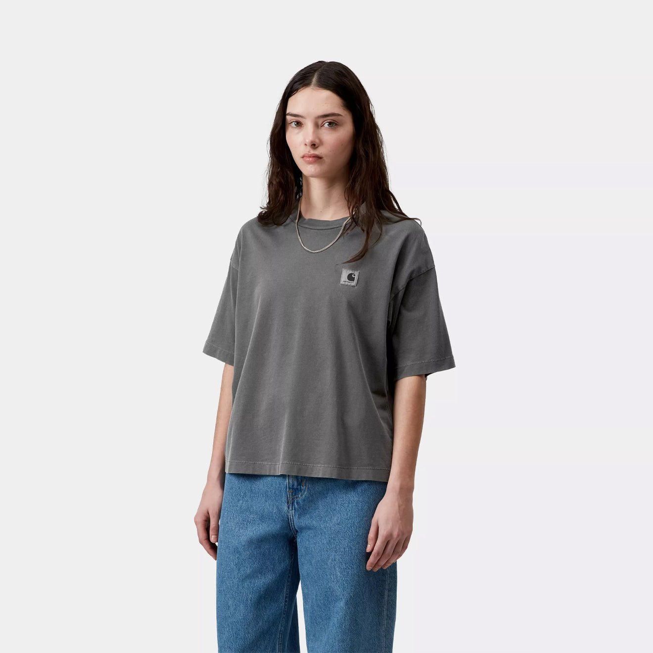 Carhartt WIP Womens S/S Nelson T-Shirt Black Garment Dyed - The Sporting Lodge