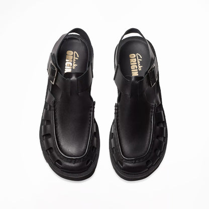 Clarks Originals Womens Meadow Buckle Black Leather - The Sporting Lodge