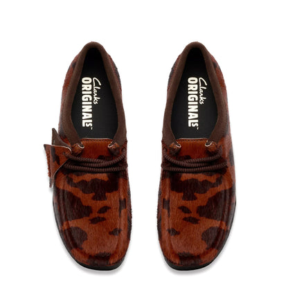 Clarks Originals Womens Wallabee Brown Cow Print