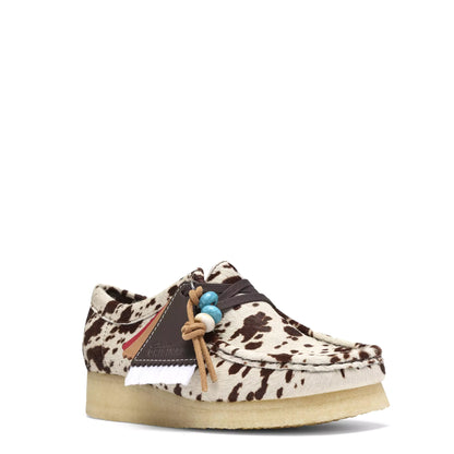 Clarks Originals Womens Wallabee Shoe Brown Cow Print