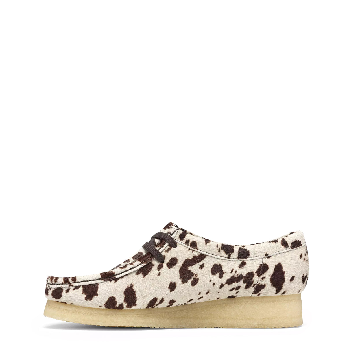 Clarks Originals Womens Wallabee Shoe Brown Cow Print