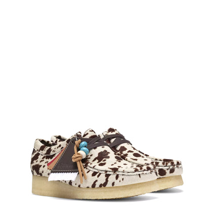 Clarks Originals Womens Wallabee Shoe Brown Cow Print