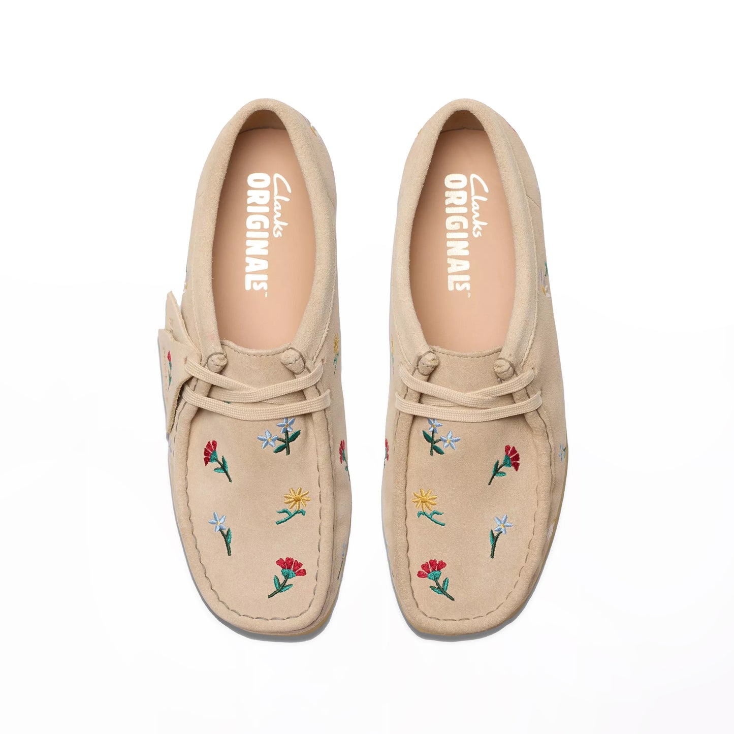 Clarks Originals Womens Wallabee Taupe Embroidery - The Sporting Lodge