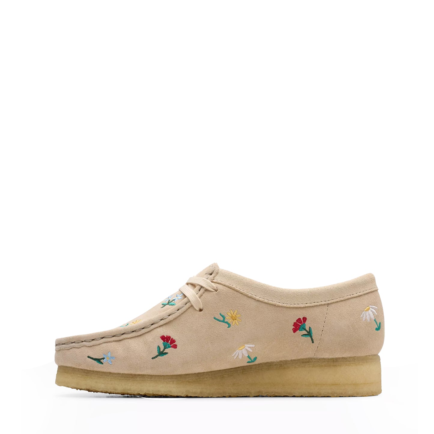Clarks Originals Womens Wallabee Taupe Embroidery - The Sporting Lodge