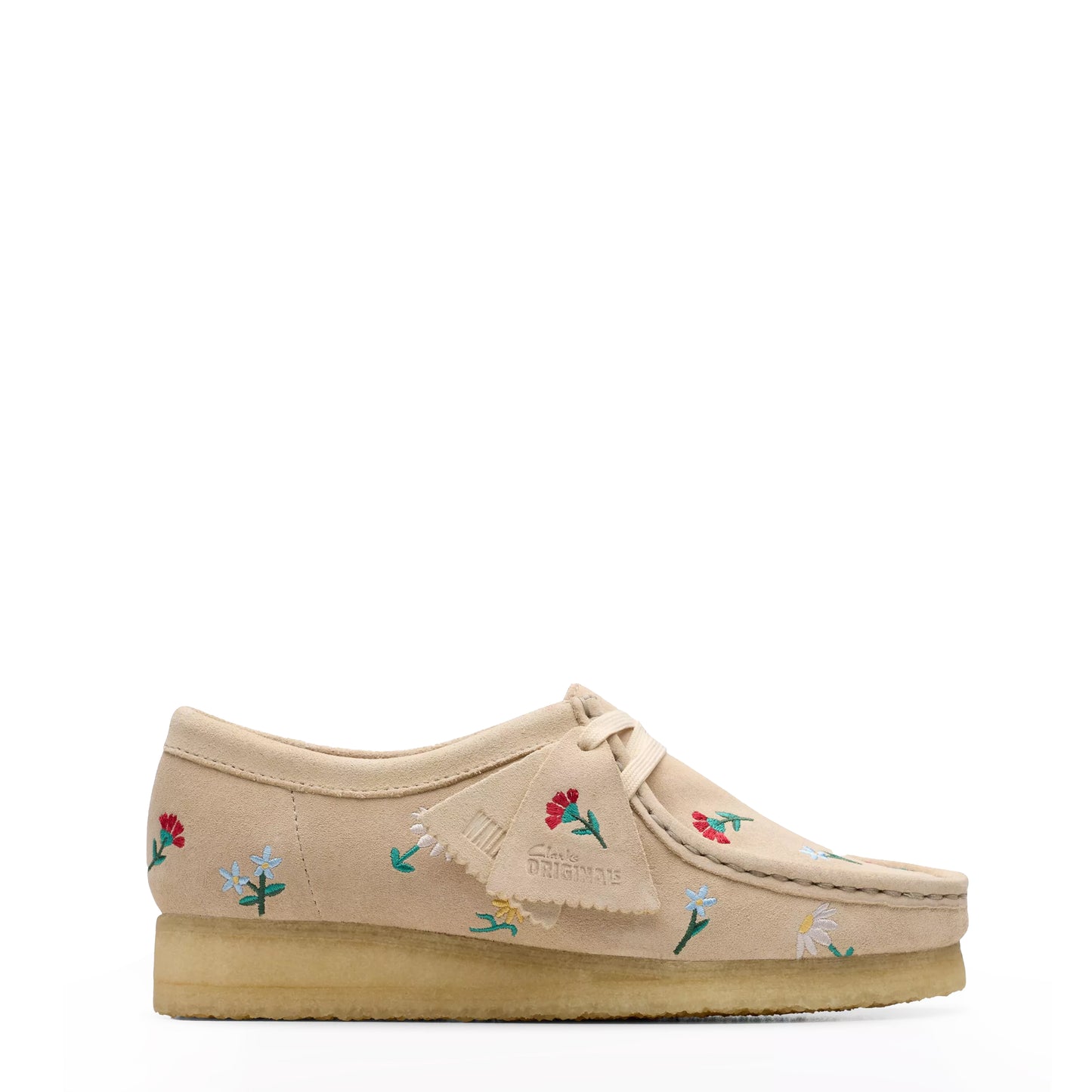 Clarks Originals Womens Wallabee Taupe Embroidery - The Sporting Lodge