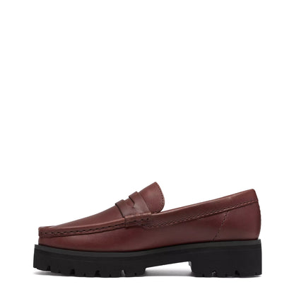 Clarks Originals Womens Yukoner Penny Shoe Mahogany Leather