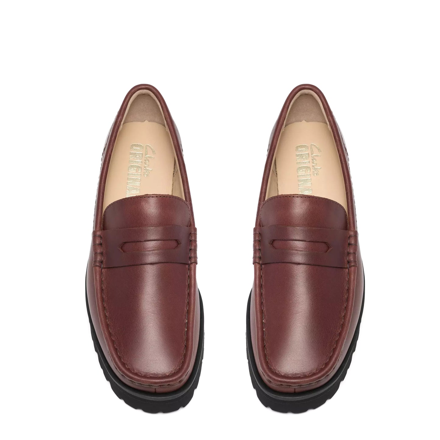 Clarks Originals Womens Yukoner Penny Shoe Mahogany Leather