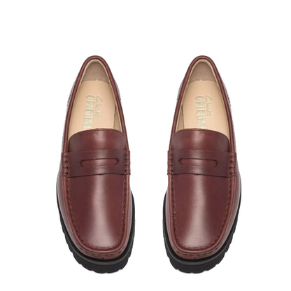 Clarks Originals Womens Yukoner Penny Shoe Mahogany Leather