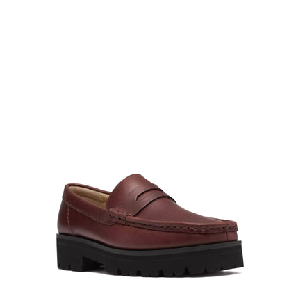 Clarks Originals Womens Yukoner Penny Shoe Mahogany Leather