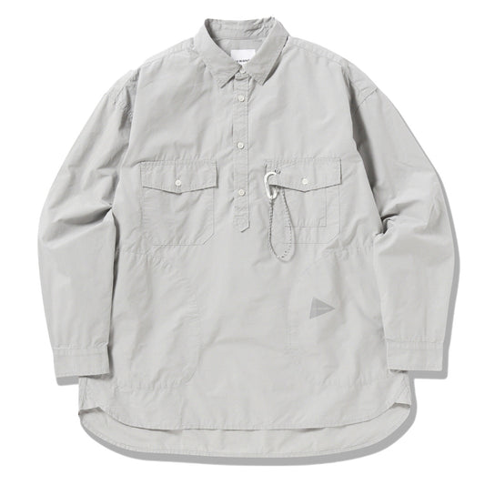 And Wander Cordura Typewriter L/S Over Shirt Light Grey - The Sporting Lodge
