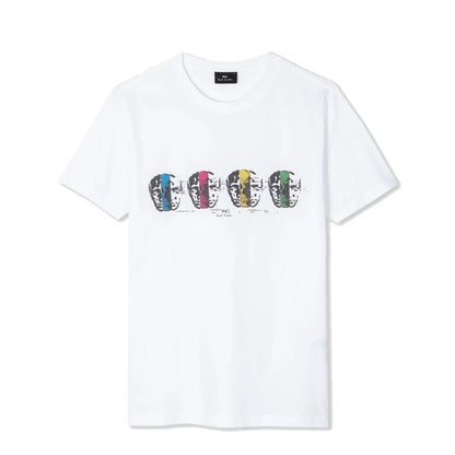 Paul Smith Reg Fit Opposite Skull Print T-Shirt White - The Sporting Lodge