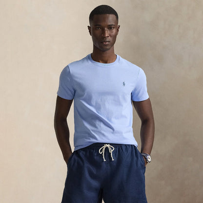 Polo Ralph Lauren Custom Slim Fit Jersey Crewneck T-Shirt Blue Lagoon - The Sporting Lodge