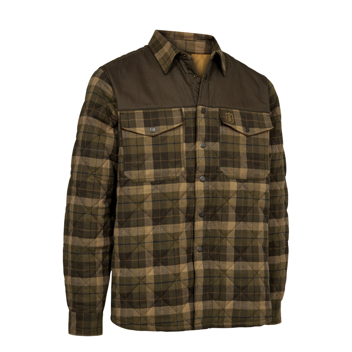 Deerhunter Elbert Padded Shirt Jacket Brown Check