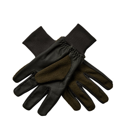 Deerhunter Fleece Gloves Leather Art Green