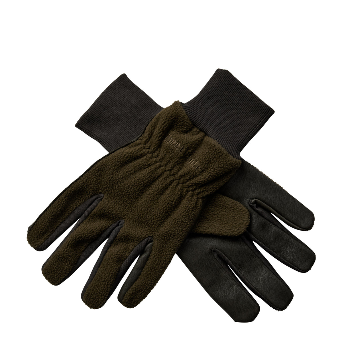 Deerhunter Fleece Gloves Leather Art Green