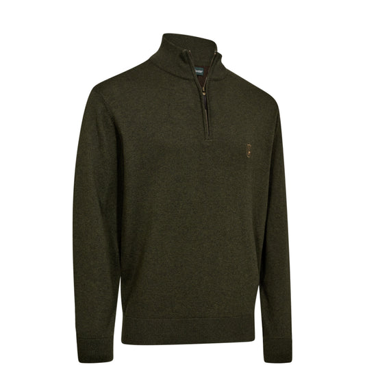 Deerhunter Harrington 1/2 Zip Knit Forest Ember Melange