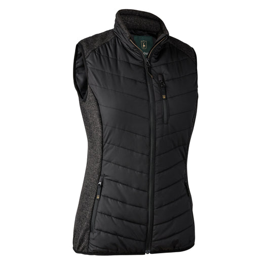 Deerhunter Womens Caroline Padded Waistcoat with knit Black - The Sporting Lodge