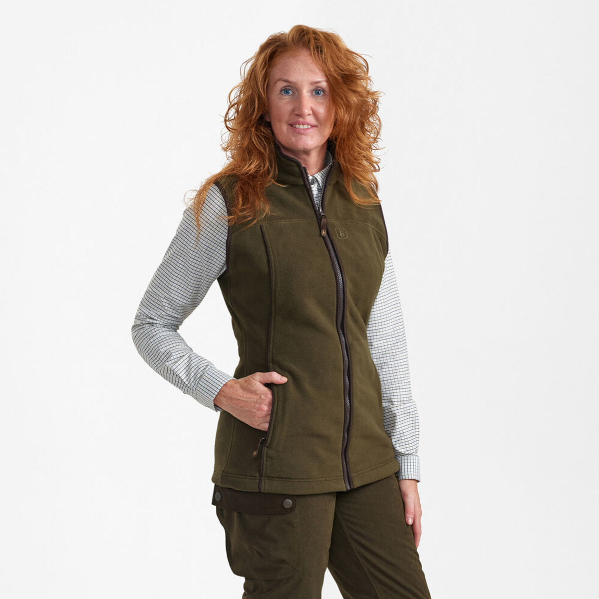 Deerhunter Womens Lady Eagle Fleece Waistcoat Tarmac Green
