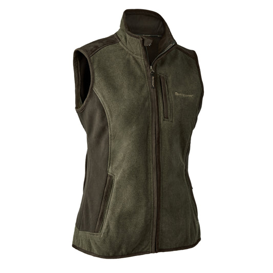 Deerhunter Womens Pam Bonded Fleece Waistcoat Graphite Green Melange - The Sporting Lodge