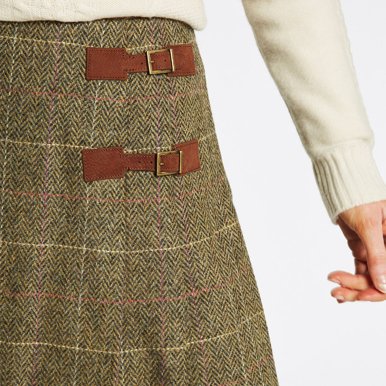 Dubarry Womens Blossom Pleated Tweed Skirt Thistle - The Sporting Lodge
