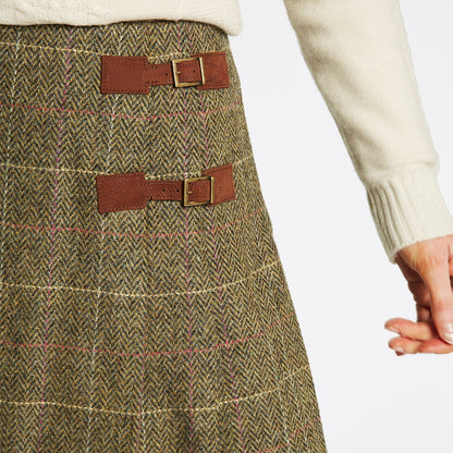 Dubarry Womens Blossom Pleated Tweed Skirt Thistle - The Sporting Lodge