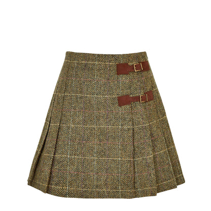 Dubarry Womens Blossom Pleated Tweed Skirt Thistle - The Sporting Lodge