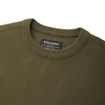 Filson Waffle Knit Thermal Crew Neck L/S Top Mossy Rock - The Sporting Lodge