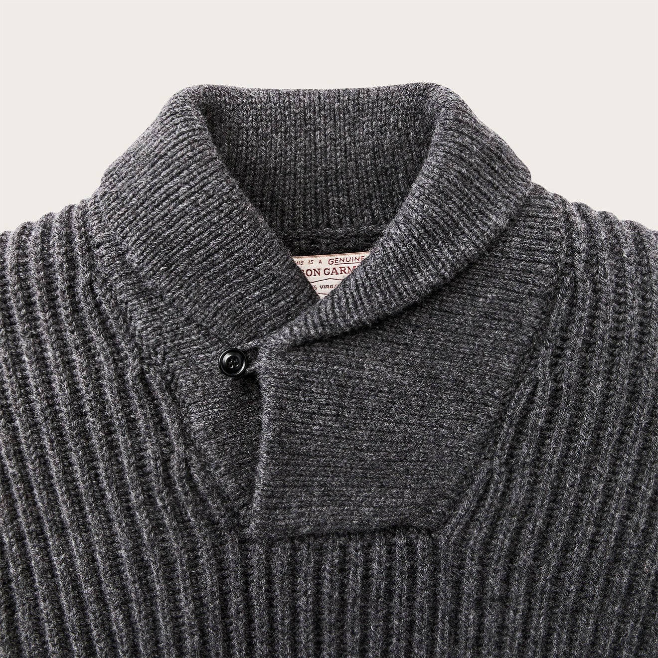 Filson Bristol Shawl Neck Sweater Gray Heather / Dark Charcoal