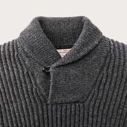 Filson Bristol Shawl Neck Sweater Gray Heather / Dark Charcoal