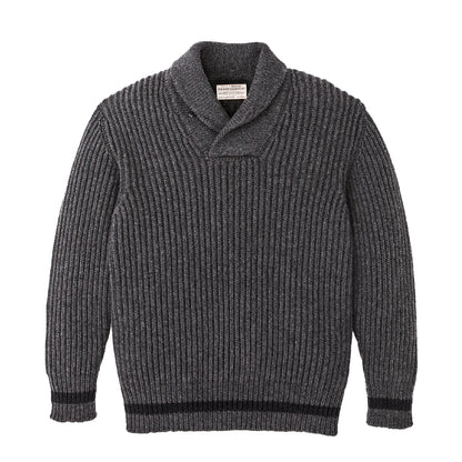 Filson Bristol Shawl Neck Sweater Gray Heather / Dark Charcoal