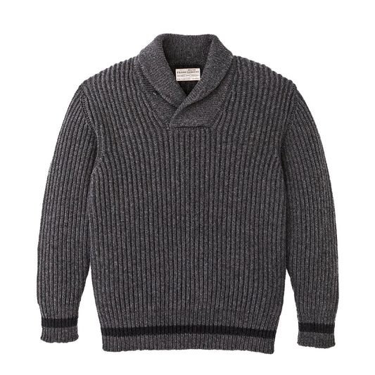 Filson Bristol Shawl Neck Sweater Gray Heather / Dark Charcoal
