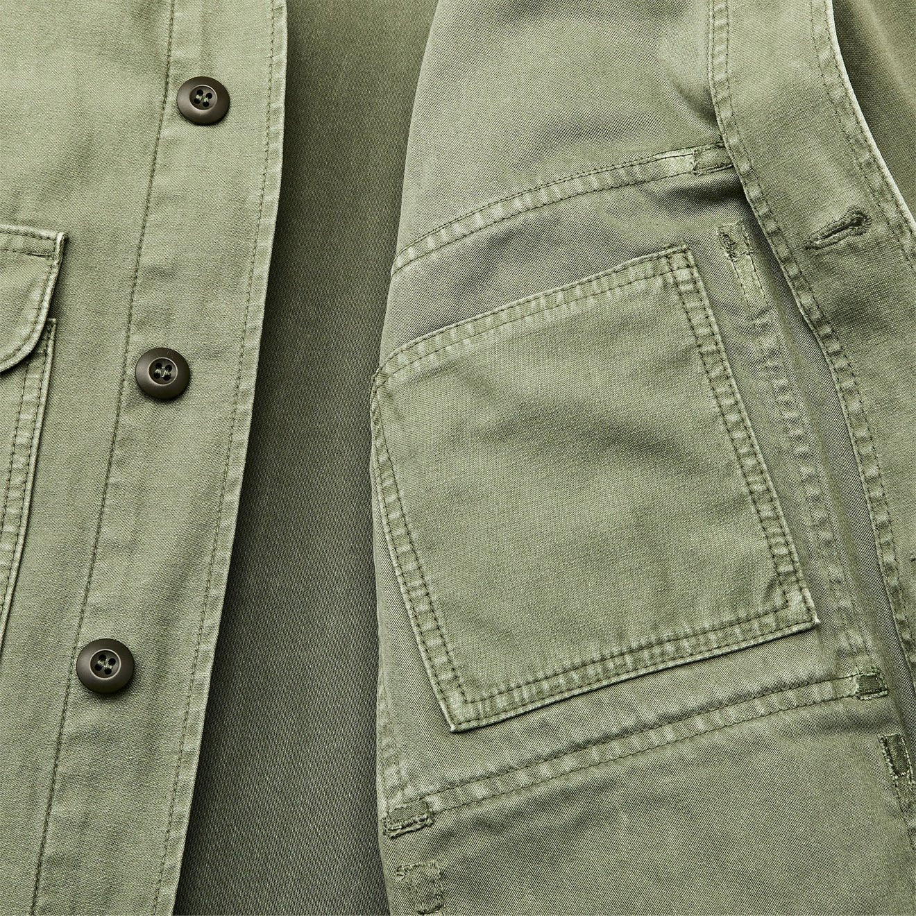 Filson Field Cruiser Jacket Reverse Sateen Washed Fatigue Green