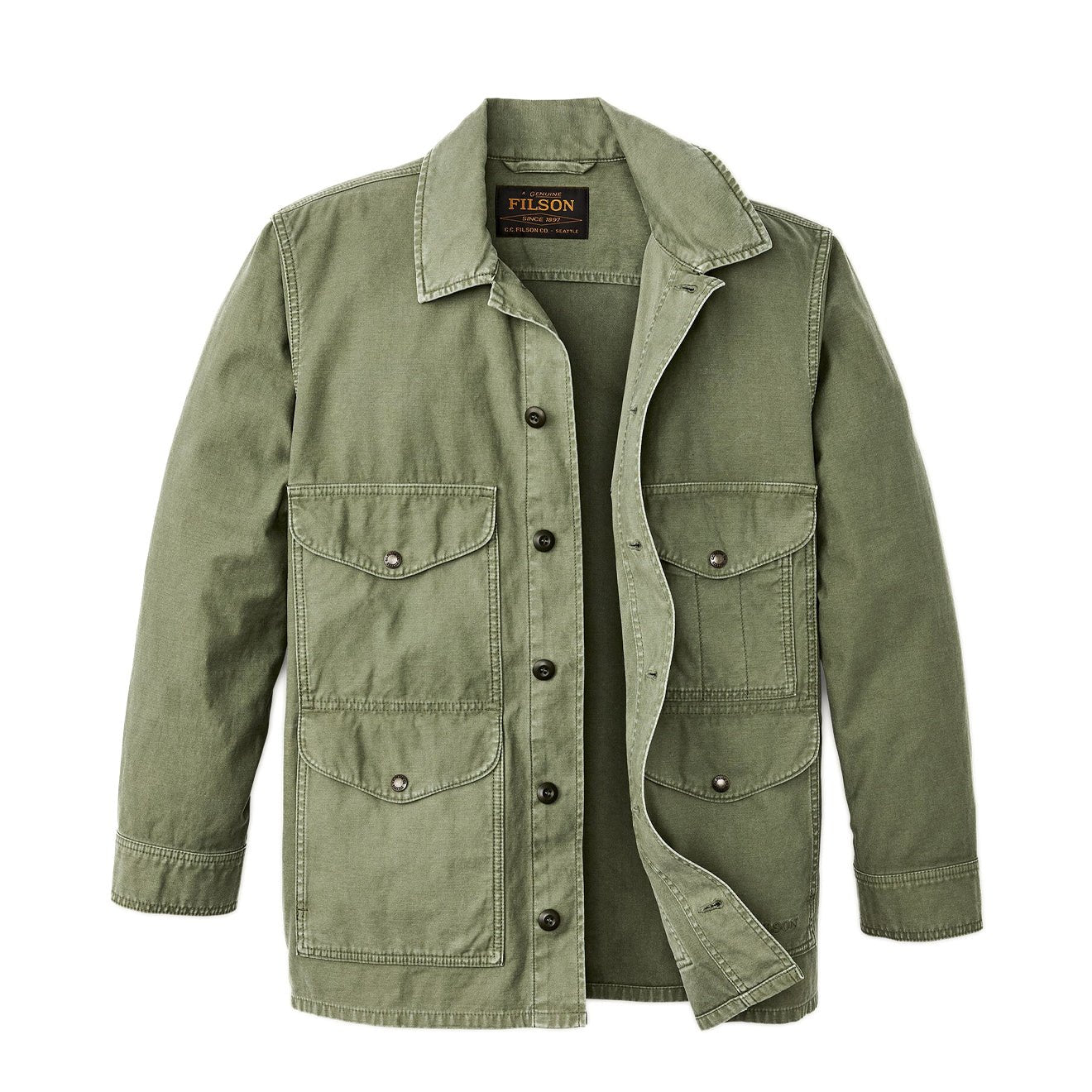 Filson Field Cruiser Jacket Reverse Sateen Washed Fatigue Green