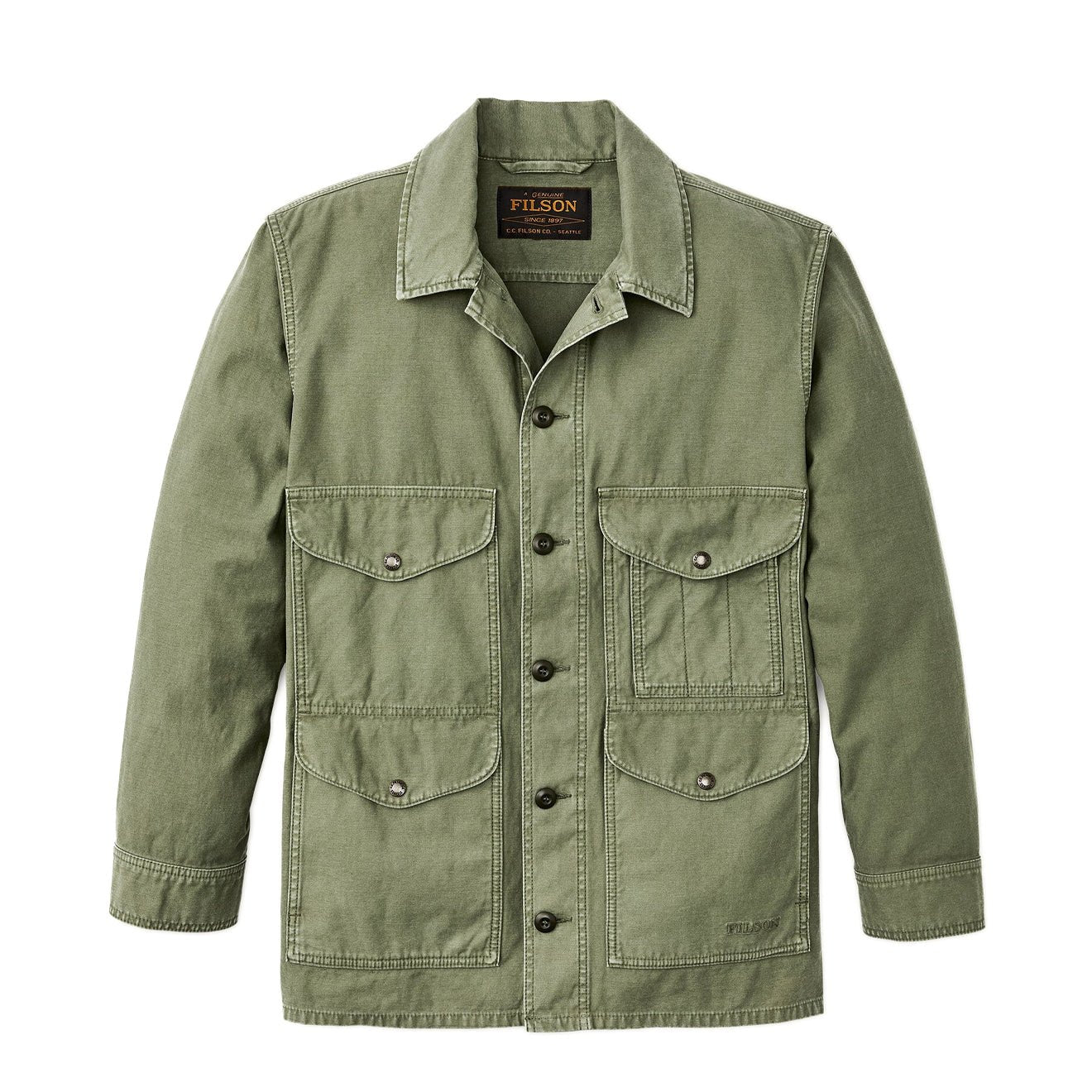 Filson Field Cruiser Jacket Reverse Sateen Washed Fatigue Green