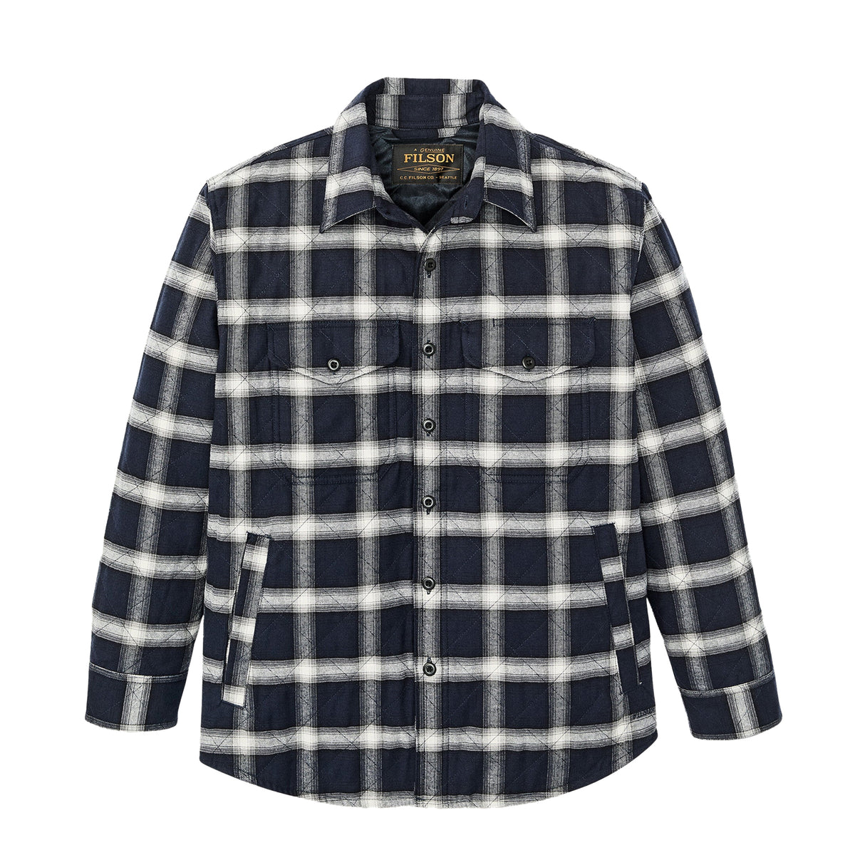 Filson Insulated Flannel Jac-Shirt Navy / Cream Plaid