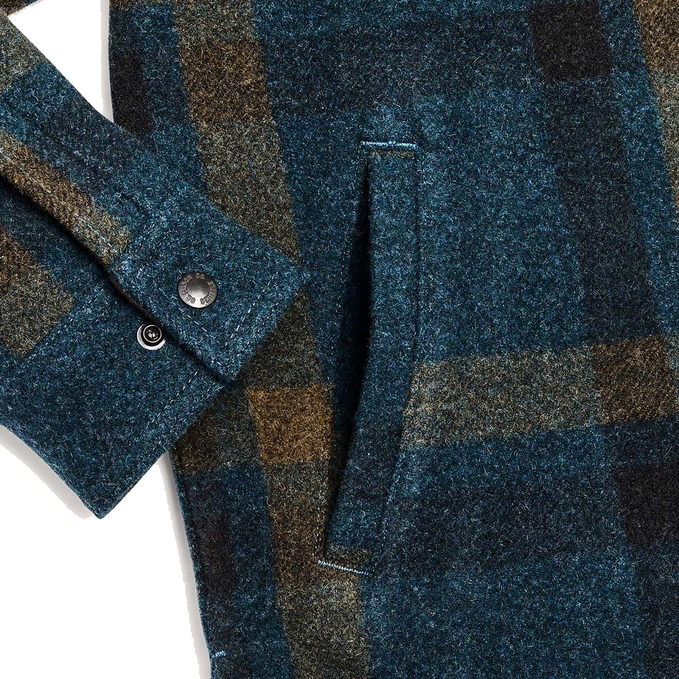 Filson Lined Mackinaw Jac-Shirt Teal / Ochre Plaid - The Sporting Lodge