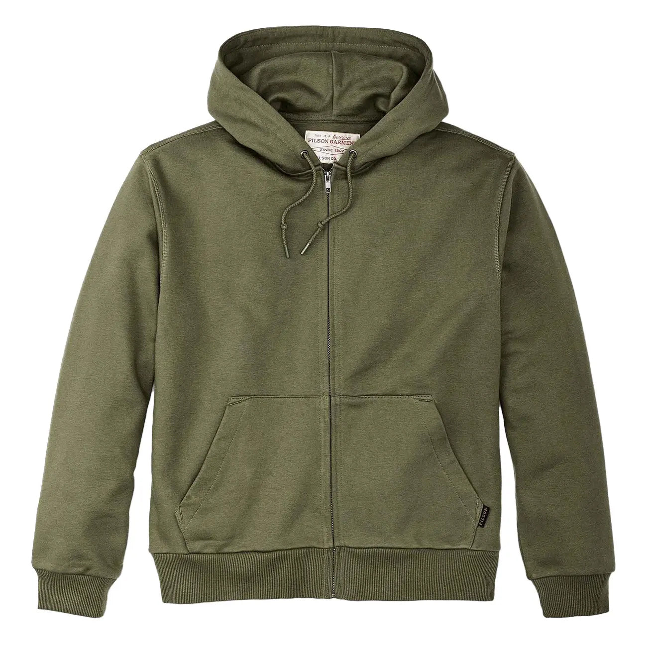 Filson Prospector Full Zip Hoodie 13Oz Cotton Blend Fleece Olive Drab The Sporting Lodge