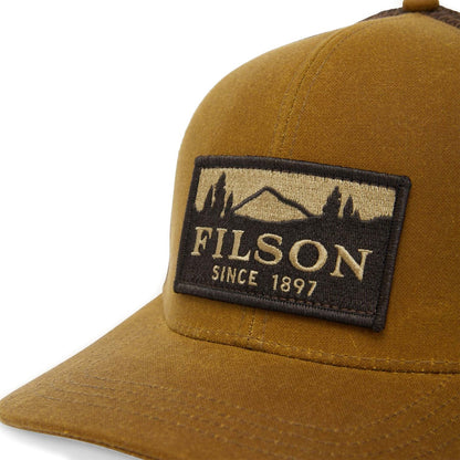 Filson Scenic Waxed Logger Mesh Cap Dark Tan