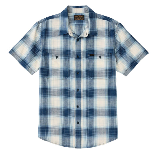 Filson Short Sleeve Chambray Shirt Indigo Plaid - The Sporting Lodge