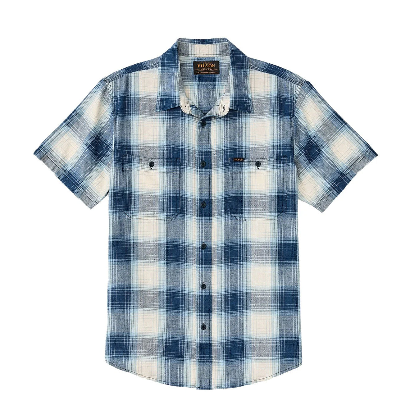 Filson Short Sleeve Chambray Shirt Indigo Plaid