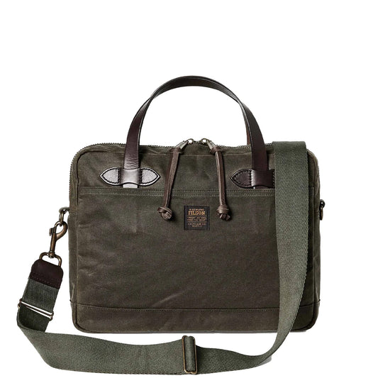Filson Tin Cloth Compact Briefcase Otter Green - The Sporting Lodge