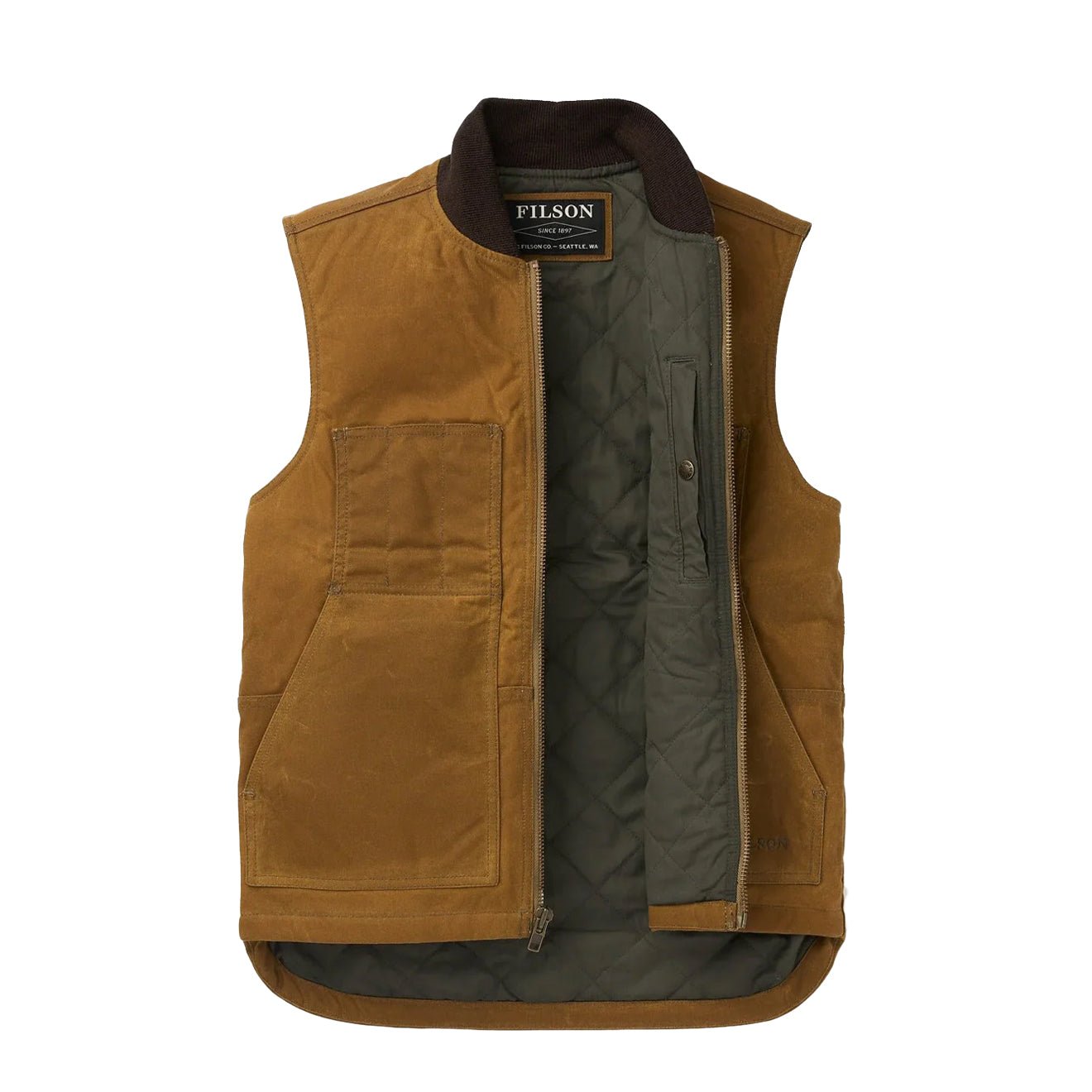 Filson Tin Cloth Insulated Work Vest Dark Tan – The Sporting Lodge