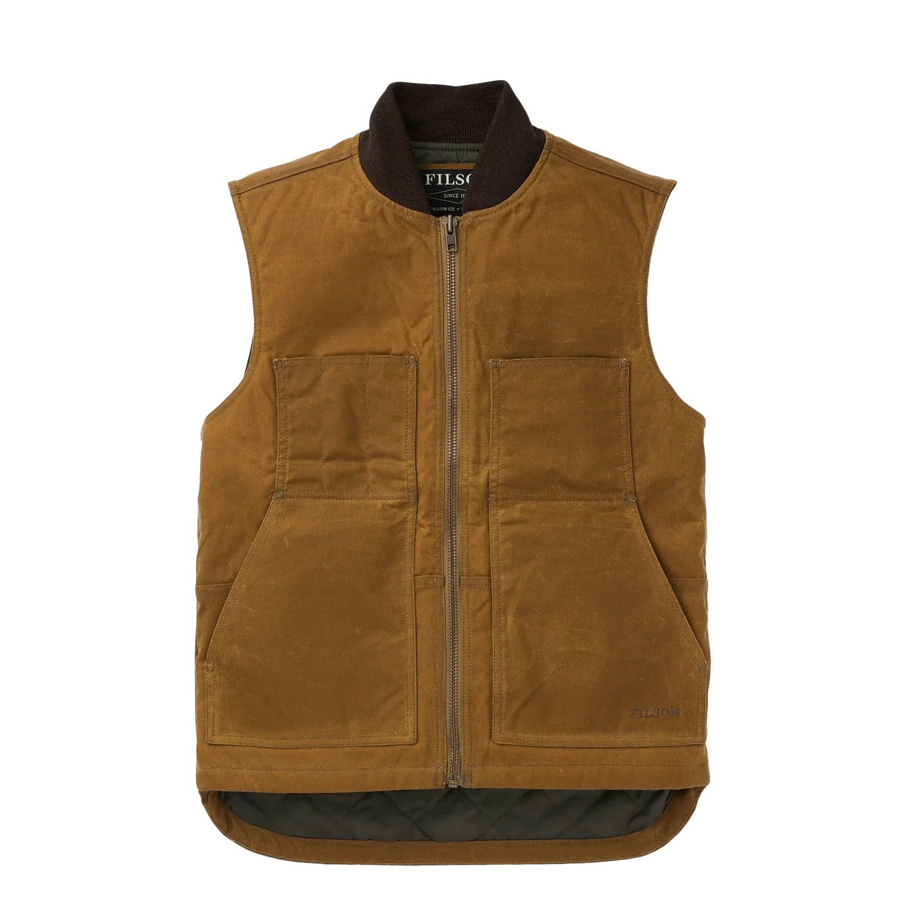 Filson Tin Cloth Insulated Work Vest Dark Tan - The Sporting Lodge
