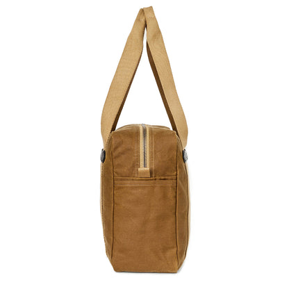 Filson Tin Cloth Tote Bag With Zipper Dark Tan