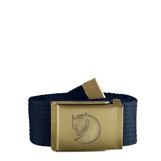 Fjallraven Canvas Brass Belt 4cm Dark Navy - The Sporting Lodge