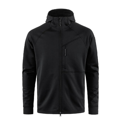 Fjallraven Abisko Grid Fleece Hoodie Black - The Sporting Lodge