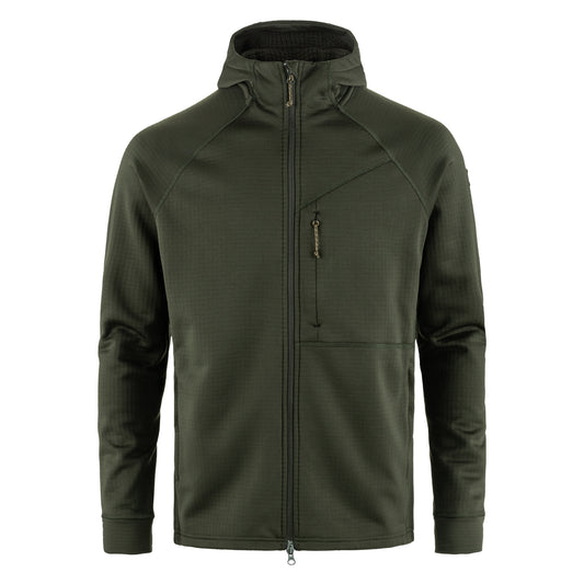 Fjallraven Abisko Grid Fleece Hoodie Deep Forest - The Sporting Lodge